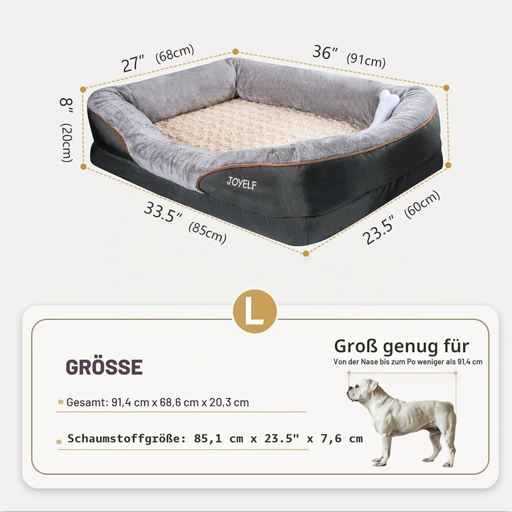 JOYELF Grosses Hundebett Memory Foam orthopädisches Hundebett & Hundesofa mit abnehmbarem waschbarem