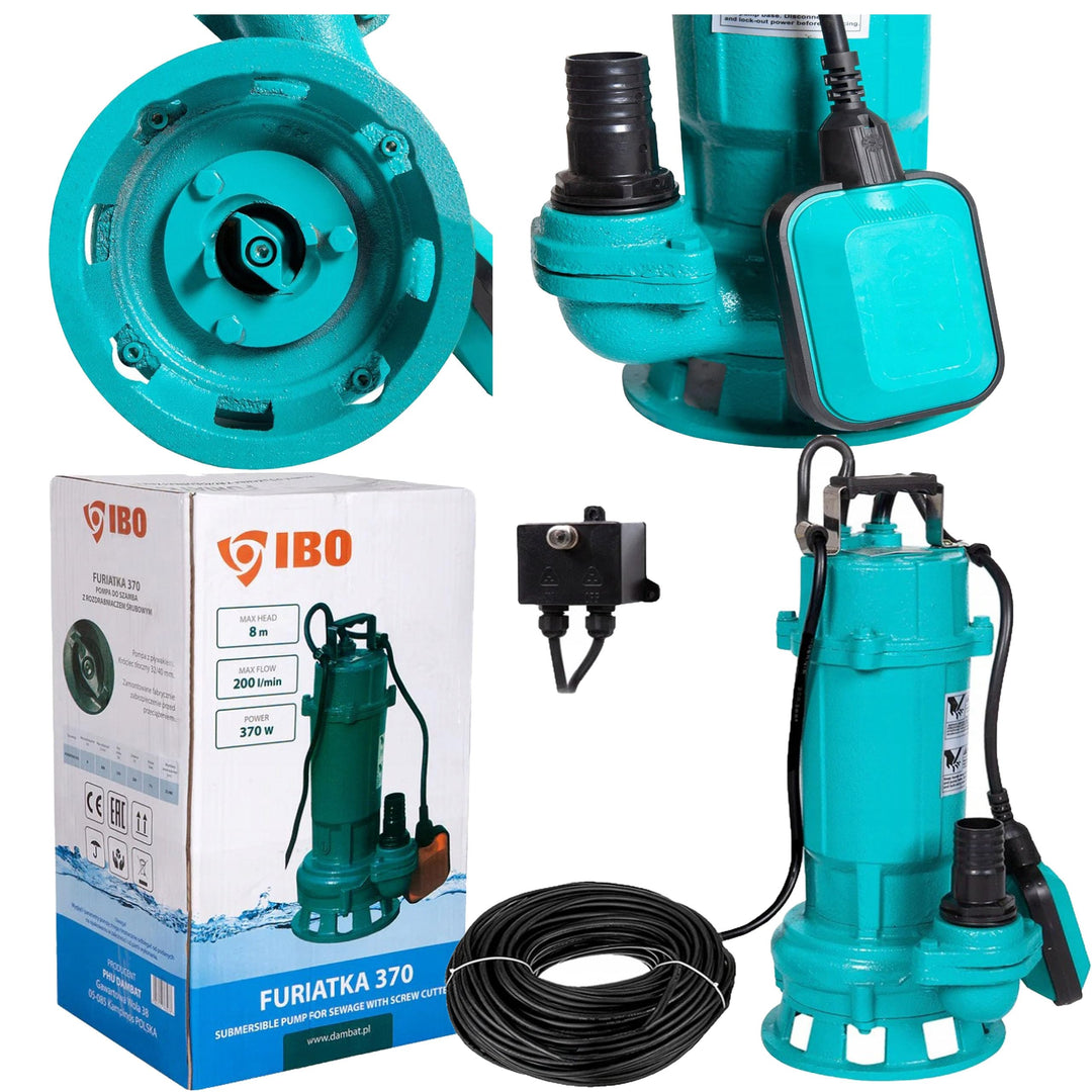 Fäkalienpumpe mit Schneidmesser 1500 W 230V mit Schwimmerschalter und mit/ohne 20 oder 30 Meter Feue
