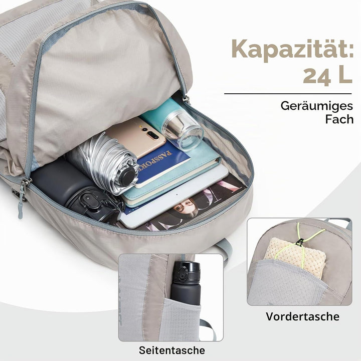 G4Free Faltbarer Leichter Rucksack 25L Unisex Tagesrucksack Kleiner Reiserucksack Wanderrucksack Tre