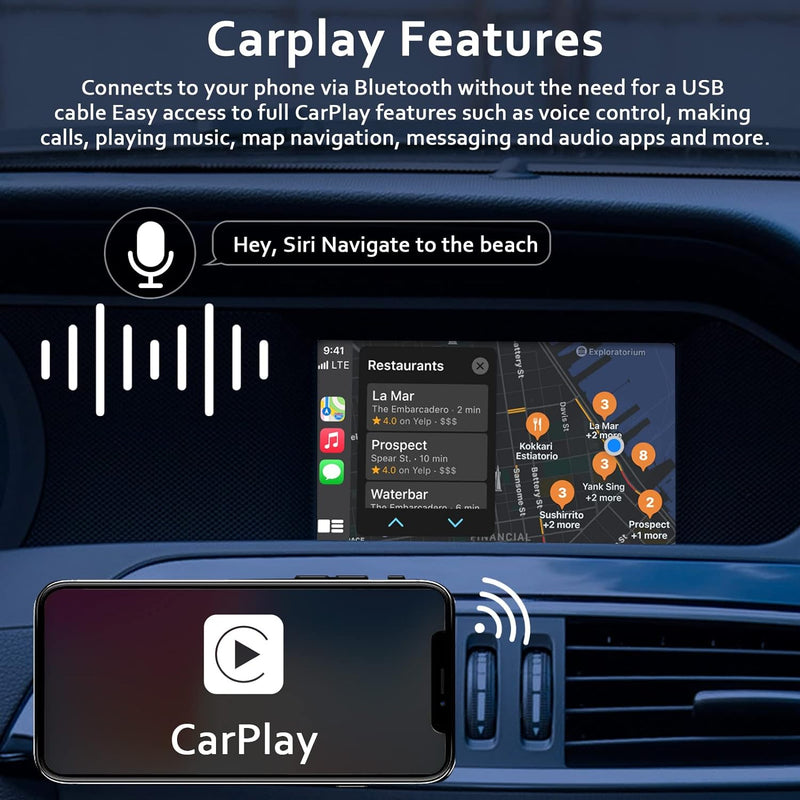 CARABC Wireless Carplay Fit für Apple Carplay & Android Auto, Passend für Mercedes Benz A/B/C/E/CLA/