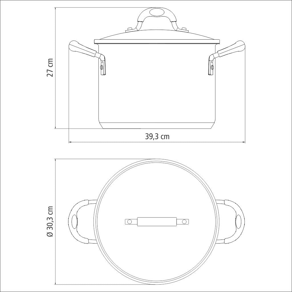 Tramontina 62125-280 Solar Silicone Kochtopf, 28cm, 18/10 Stahl, 11,90l, 11,90l