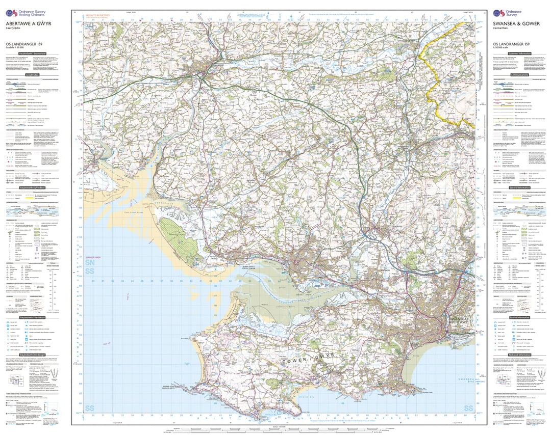 Swansea & Gower, Carmarthen (OS Landranger Map, Band 159), Karte