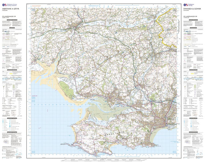 Swansea & Gower, Carmarthen (OS Landranger Map, Band 159), Karte