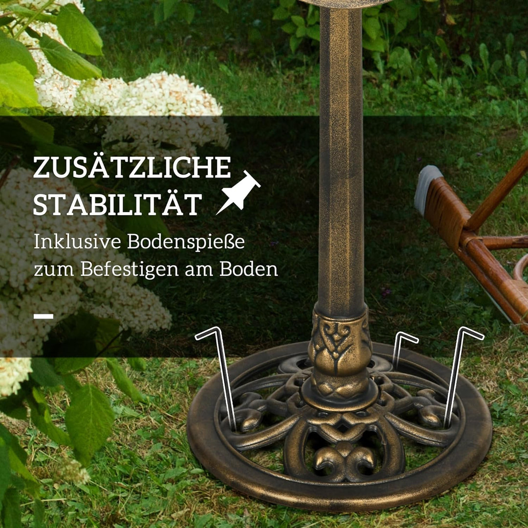 Outsunny Vogeltränke Stehend, Vogelbad aus Kunststoff mit Ständer, Vogelbecken, Vogelfutterspender m
