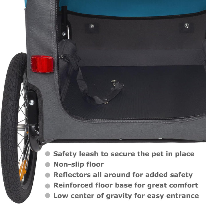 Tiggo VS Pets Medium Hundeanhänger & Buggy 2in1 Fahrradanhänger Hundebuggy Jogger 80204 BLAU, BLAU