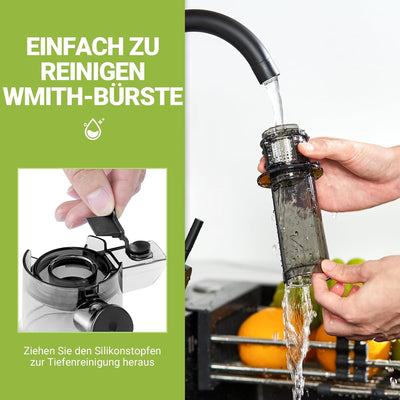 AOBOSI Entsafter,Mini slow juicer mit Rückwärts-Kau-Funktion-saftpresse elektrisch mit Bürste und 2