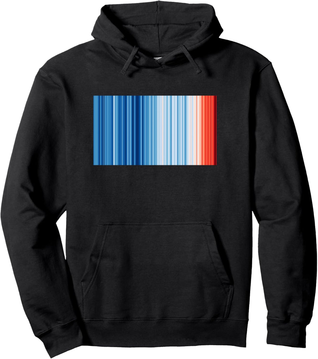Global Warming Blue Red Stripe Pattern Pullover Hoodie