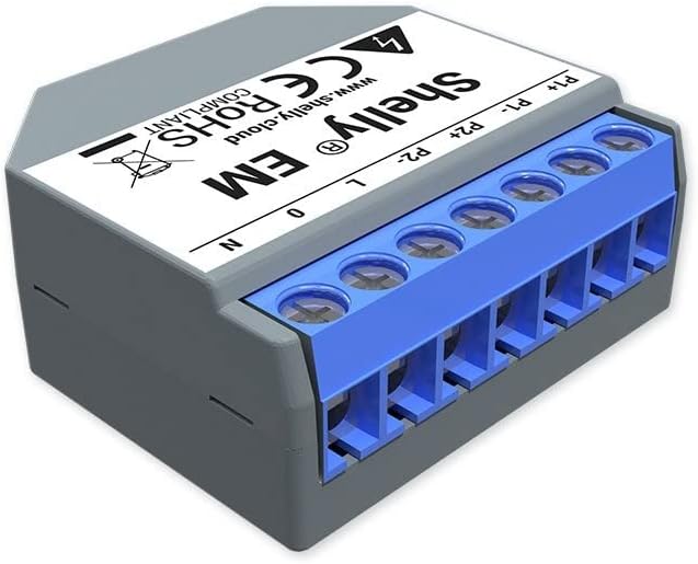 Shelly EM, Smart Home Energiemessgerät einphasig, Digitale Steuerung via WLAN & App & Stromwandler 1