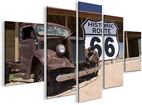 islandburner Bild Bilder auf Leinwand Route 66 Arizona Vintage Car MF XXL Poster Leinwandbild Wandbi