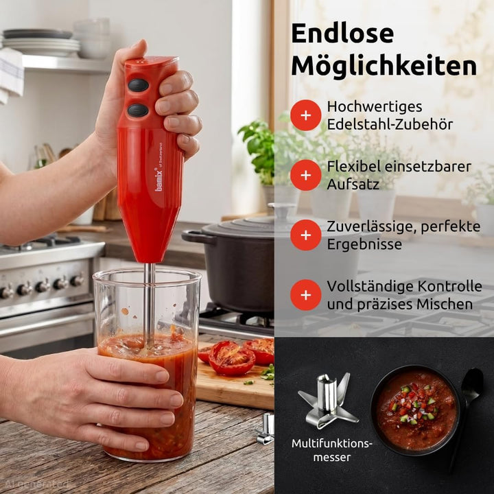 bamix Zubehör SliceSy für alle bamix Stabmixer ab 180 Watt, inkl. 5 Scheiben, Küchenmaschine multifu