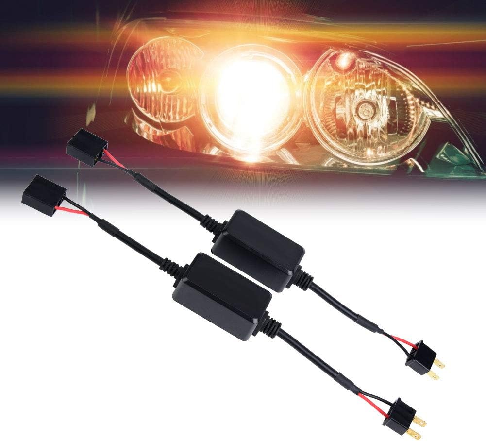 Qiilu 2PCS H7 LED Scheinwerfer Decoder Canbus Widerstand Radio Audio Anti-Interferenz Anti-Flimmer F