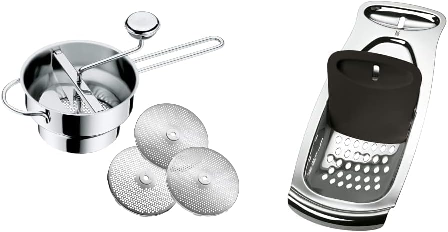 WMF Gourmet Passiermühle mit 3 Lochscheiben, 19 x 11,5 cm, Cromargan Edelstahl poliert, zerlegbar &