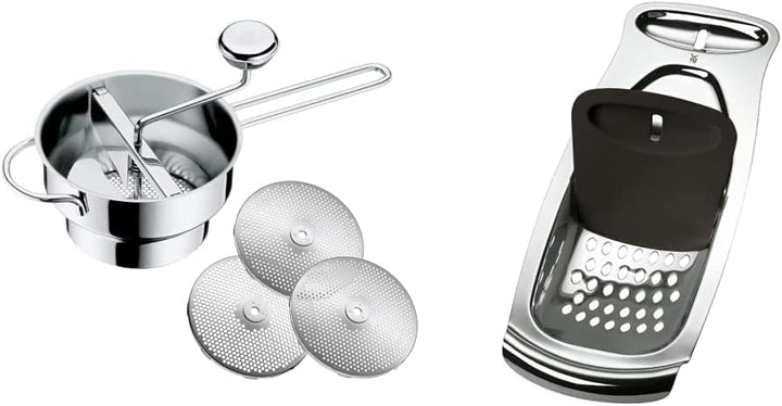 WMF Gourmet Passiermühle mit 3 Lochscheiben, 19 x 11,5 cm, Cromargan Edelstahl poliert, zerlegbar &