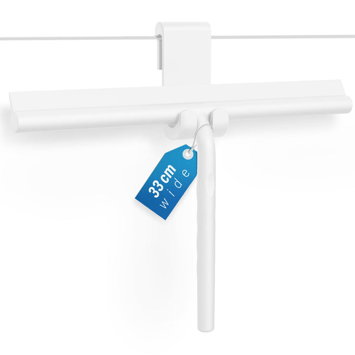 ecooe Silikon Duschabzieher 33cm Weiss, Abzieher Dusche mit Halter, ohne Bohren Duschabzieher, Fenst