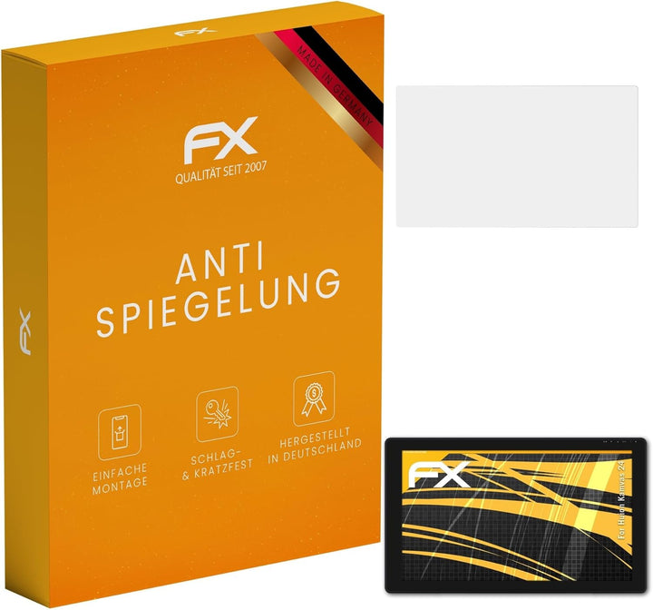 atFoliX Panzerfolie kompatibel mit Huion Kamvas 24 Schutzfolie, entspiegelnde und stossdämpfende FX