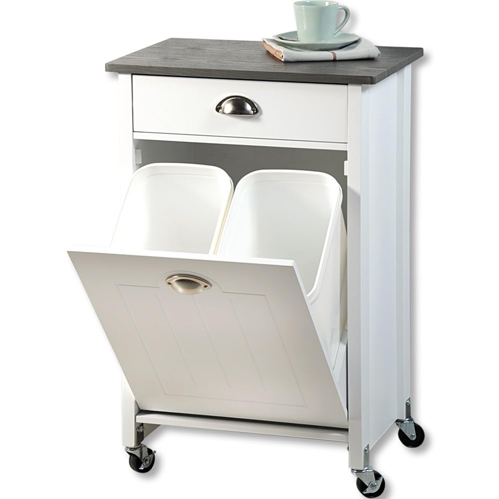 Kesper| Küchenwagen mit Mülltrennsystem, Material: Faserplatte, Masse: B 50 x H 79 x T 37 cm, Farbe: