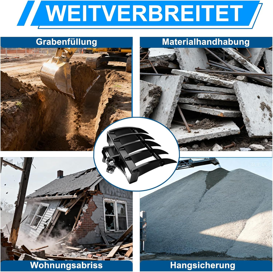 Breiter Minibagger Rechen – Passend für 800-1800 kg Minibagger, Minibagger Anbaugeräte & Zubehör mit