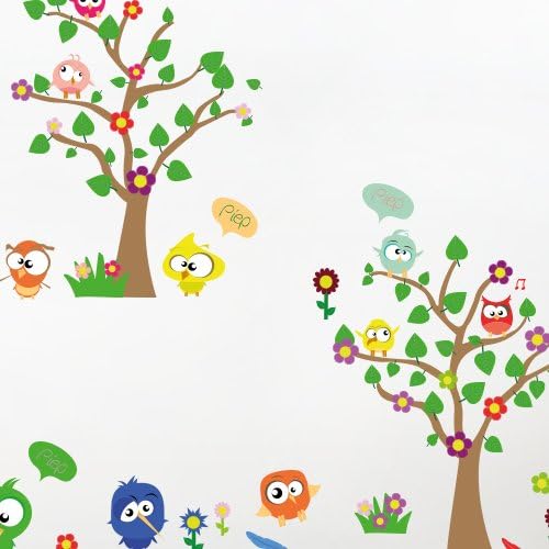 Wandkings Crazy Birds Wandsticker Megapack Set, 143 Aufkleber, Gesamtfläche 260 x 70 cm
