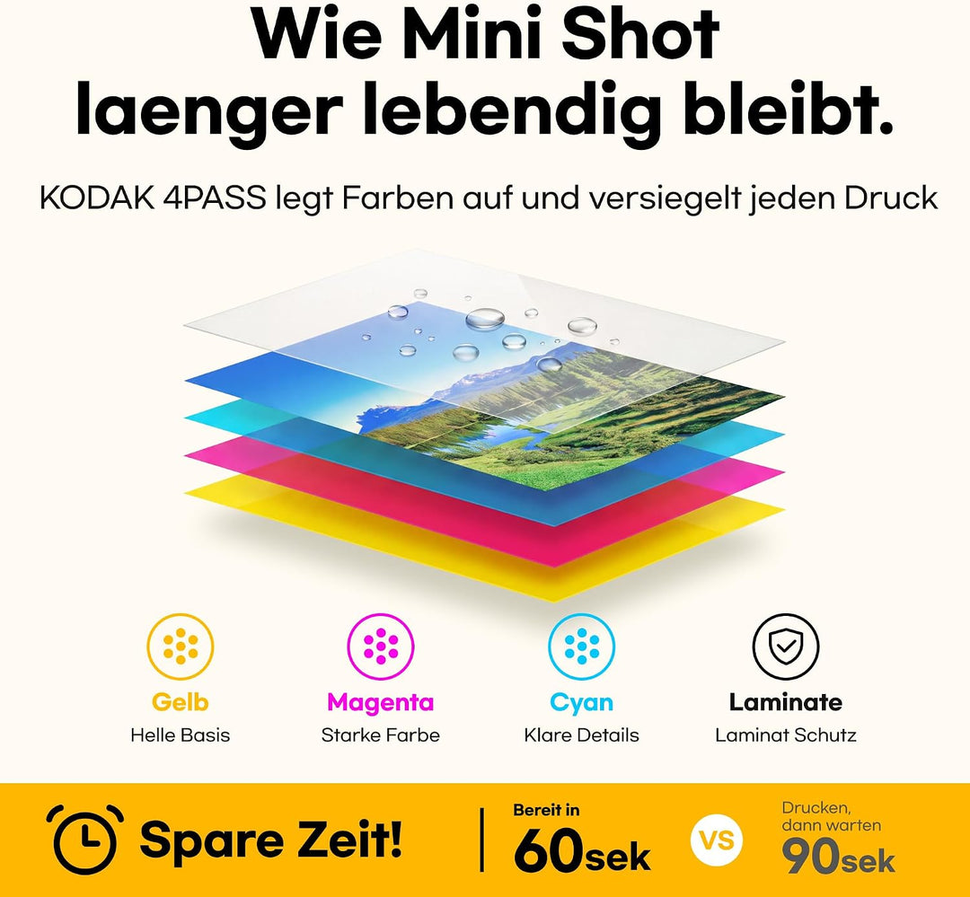 Kodak Mini Shot 2 Retro 4PASS Sofortbildkamera und Tragbarer Fotodrucker 2-in-1, 5,3×8,6 Centimeter