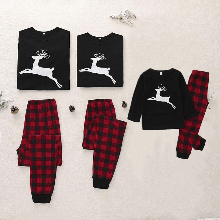 SANMIO Weihnachten Familie Outfit Set Matching Lange Ärmel Bluse + Plaid Lange Hosen Pyjama Set Dame