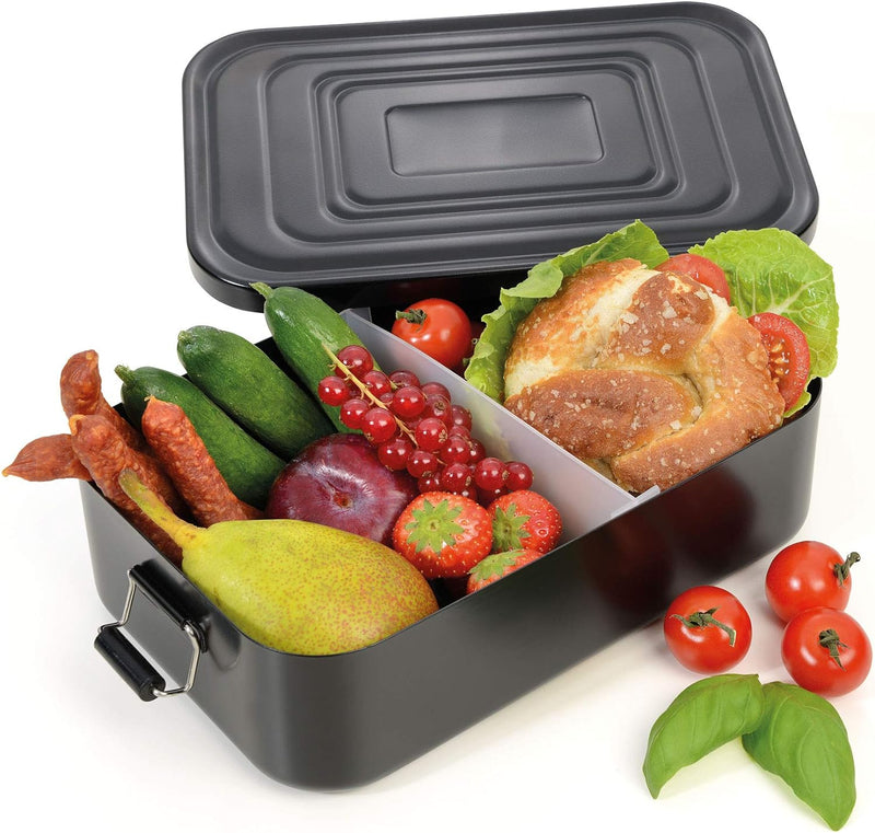 Troika Unisex – Erwachsene Lunchbox, schwarz, Brotdose XL