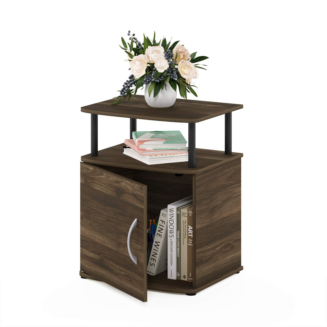 Furinno JAYA Utility Design Beistelltisch, Nachttisch, Columbia Walnuss/Schwarz, 48 (B) x 61.2 (H) x