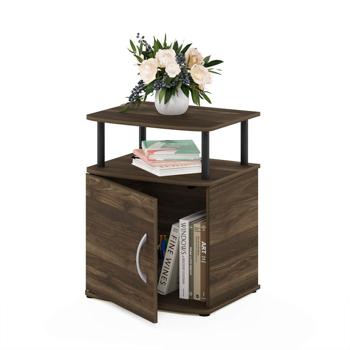 Furinno JAYA Utility Design Beistelltisch, Nachttisch, Columbia Walnuss/Schwarz, 48 (B) x 61.2 (H) x