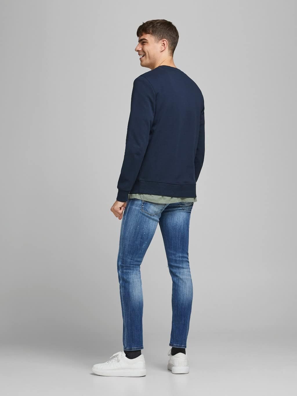 JACK & JONES Herren Jjebasic Sweat Crew Neck Noos Sweatshirt (1er Pack) L Blau, L Blau