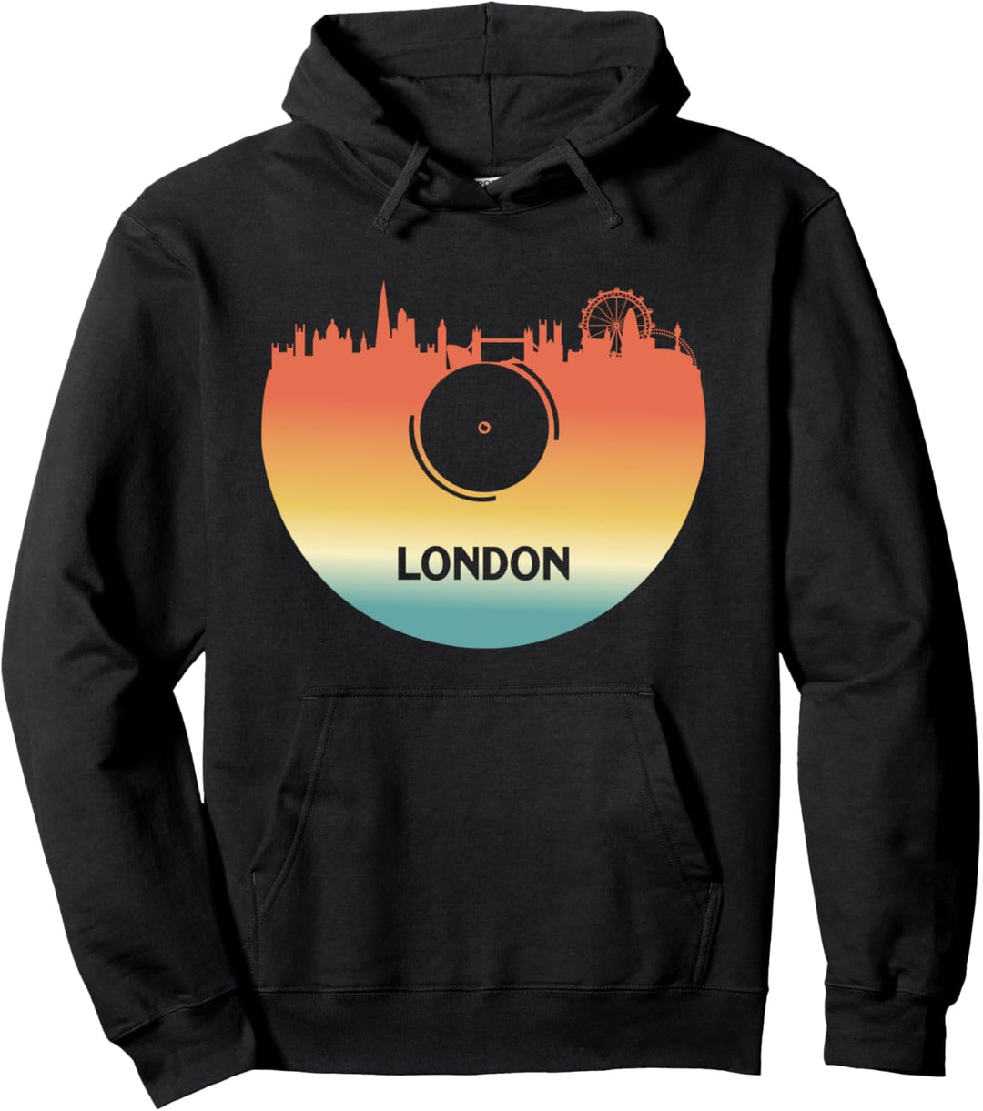 London England UK London Skyline Vinyl Music London Souvenir Pullover Hoodie