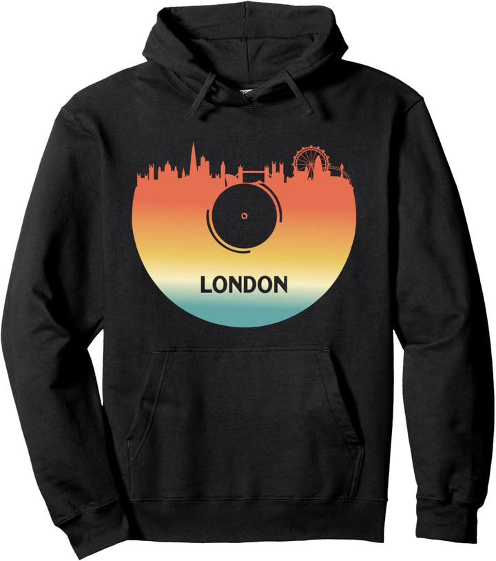 London England UK London Skyline Vinyl Music London Souvenir Pullover Hoodie