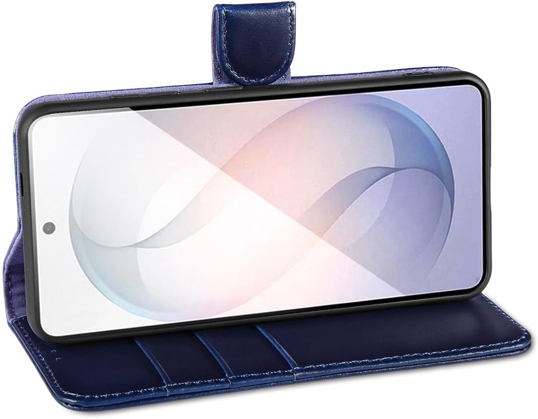 LENSUN Echtleder Handyhülle für Samsung Galaxy S26 5G, Lederhülle [Brieftasche][Bookstyle][Premium L