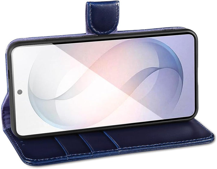 LENSUN Echtleder Handyhülle für Samsung Galaxy S26 5G, Lederhülle [Brieftasche][Bookstyle][Premium L