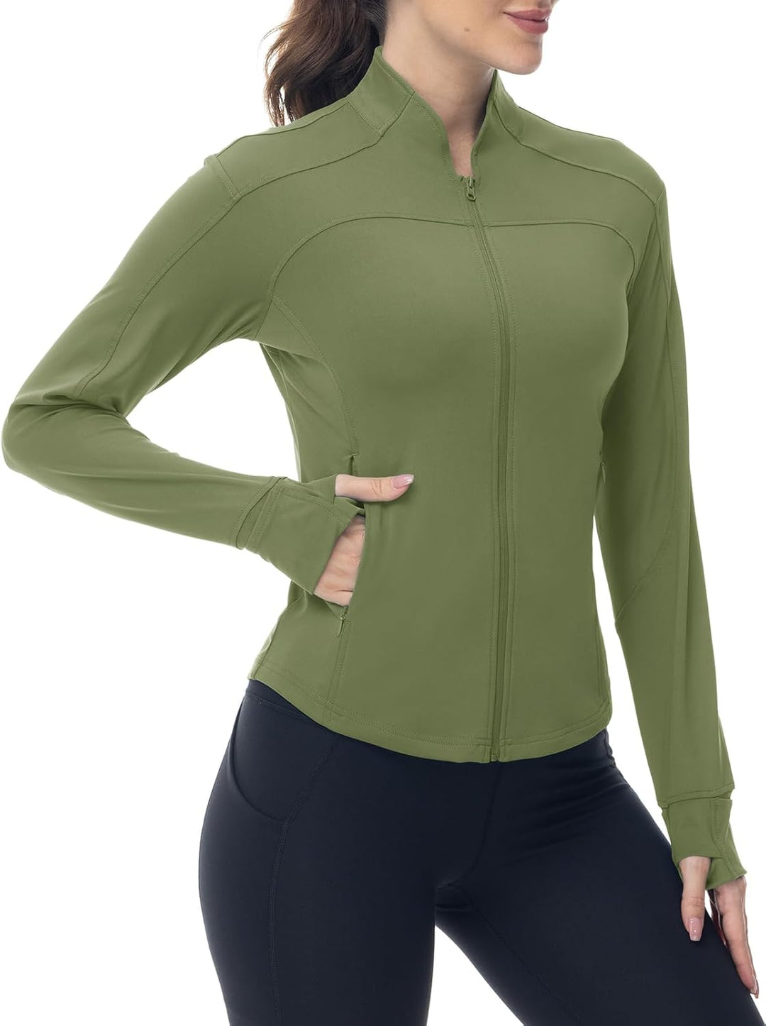 YSENTO Damen Sportjacke Laufjacke Funktionsjacke Wanderjacke Leicht Langarm Yoga Gym Sport Oberteil