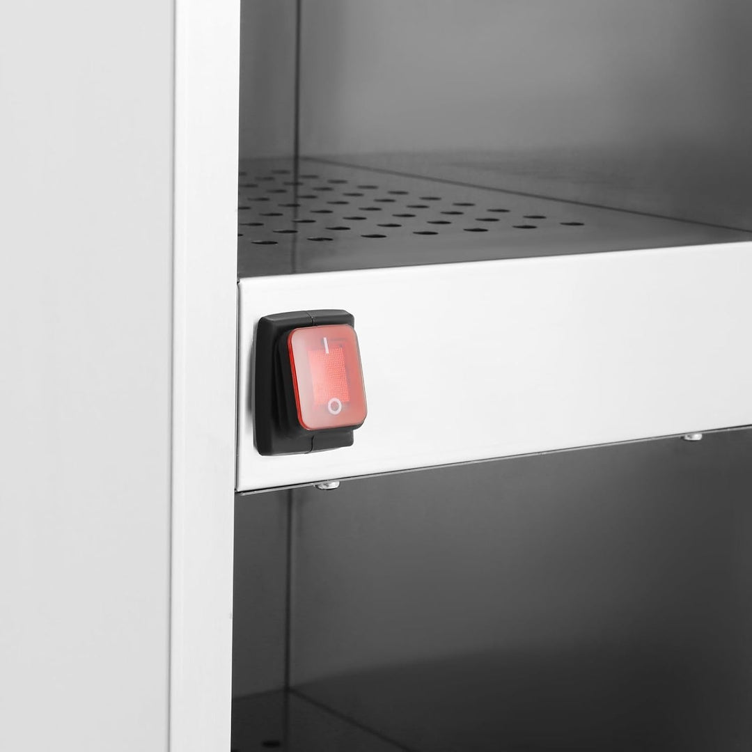 Tassenwärmeschrank Edelstahl Freistehend, Tassenwärmer-Schrank mit 2 Heizfächern &amp; 75°C (167°F), Dop