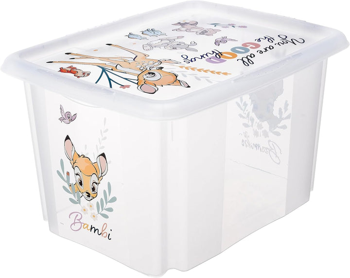 keeeper Bambi Aufbewahrungsbox mit Deckel, Dreh- und stapelbar, Für Kinder, 30 l, Karolina, Transpar
