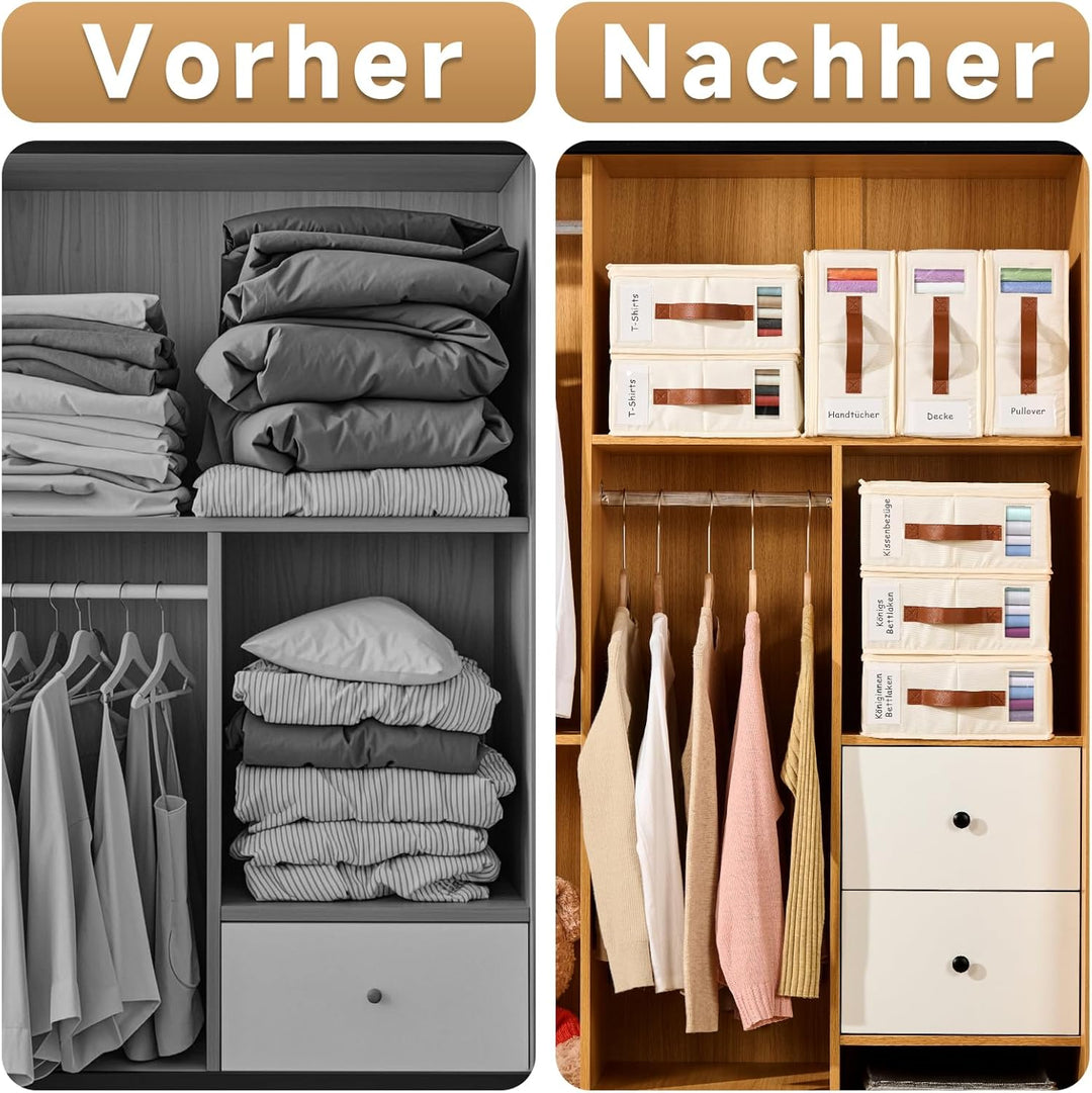 Bettwäsche-Organizer 8er Pack – Insektendichte Aufbewahrungsbox mit Reissverschluss, Etikett, Griff,