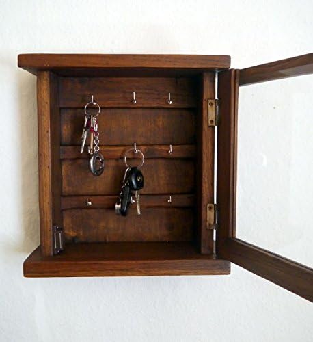 livasia Schlüsselschränkchen aus Teakholz, Schlüsselkasten, Holzschränkchen für Schlüssel (Handarbei