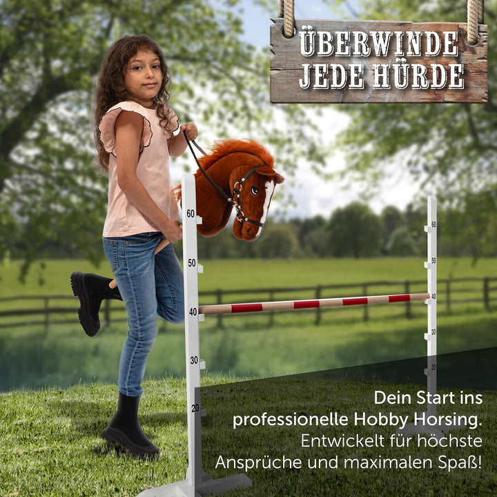 Pink Papaya Hobby Horse Merle, mit Halfter und Trense, Steckenpferd fürs Hobby Horsing, Pferd zum Re