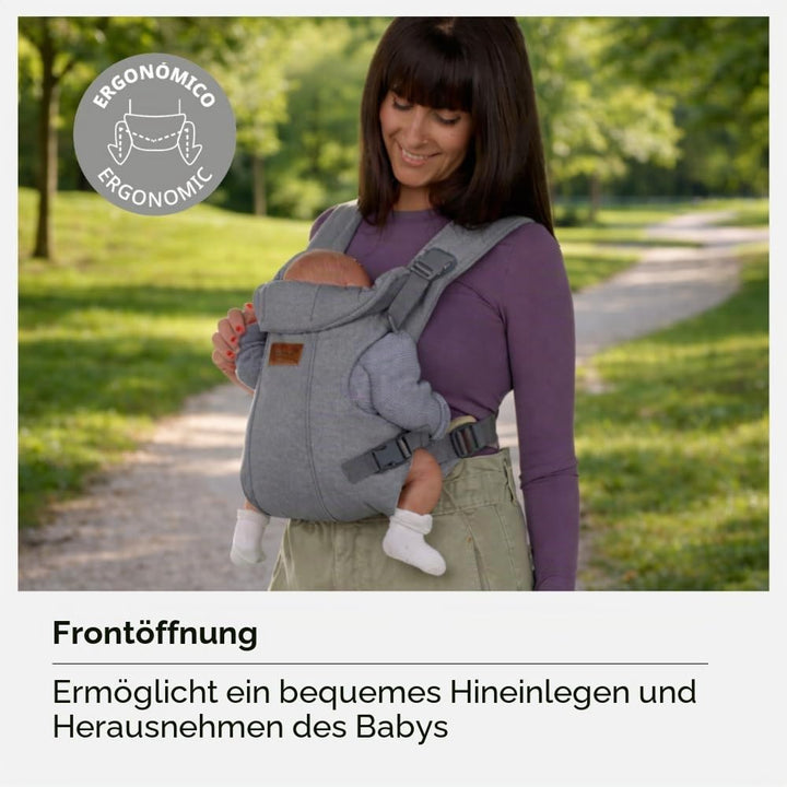 Jané Dual, ergonomische Babytrage, von Geburt bis 15 kg, 3 Positionen, atmungsaktiv und gepolstert,