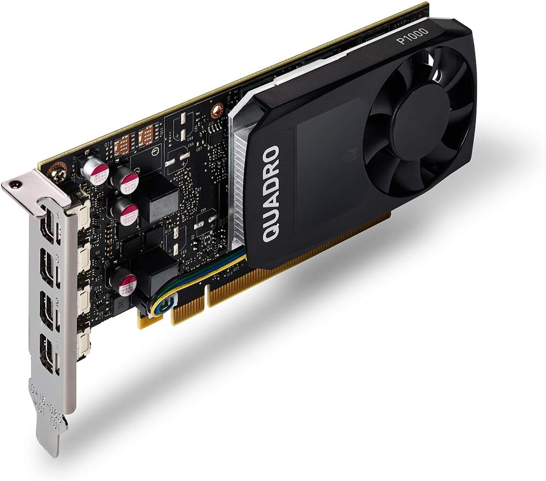 PNY Quadro P1000 Professional Graphic Card 4GB GDDR5 PCI Express 3.0 x16, Single Slot, 4x Mini-Displ