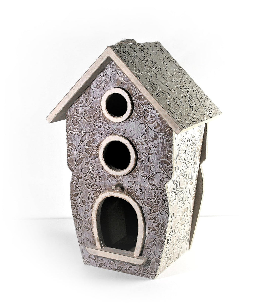 Generisch Deko-Vogelhaus Holz braun/Taupe h30 cm für innen