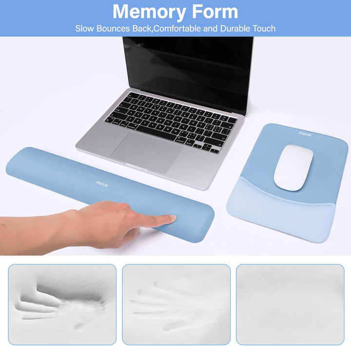 MOSISO Handballenauflage für Mauspad & Tastatur Set – Rechteckig Ergonomisches Mauspad & Handauflage