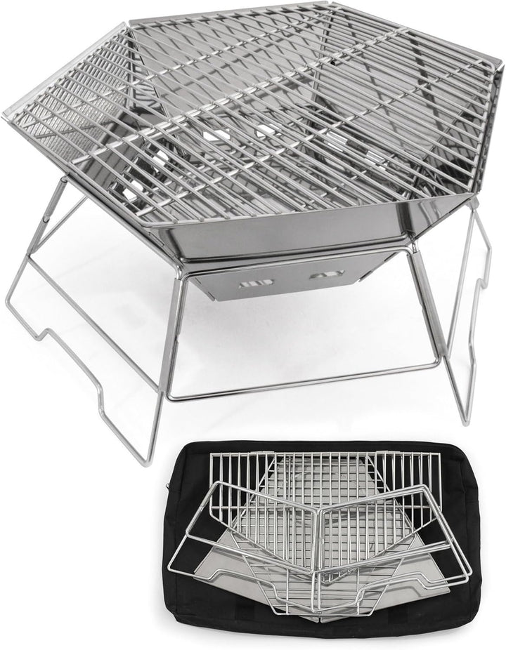 Origin Outdoors Unisex – Erwachsene Hexagon Grill-und Feuerschale, Mehrfarbig, One Size