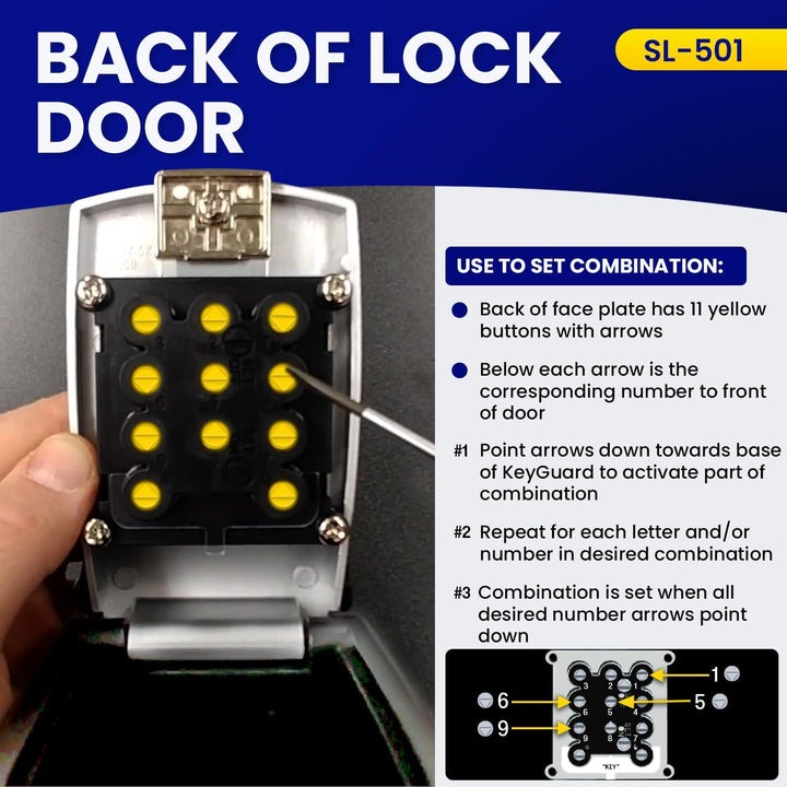 KeyGuard SL-501 Stanzknopf-Box, grosse Kapazität, für Schlüssel, Bügelschloss, Schwarz Grosse Kapazi