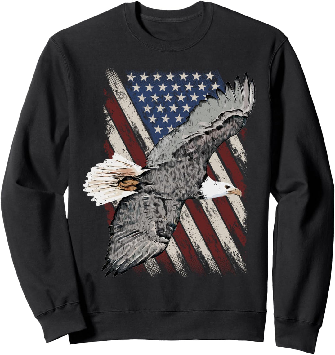 Raubvogel I Amerikanische Flagge I Weisskopfseeadler Sweatshirt