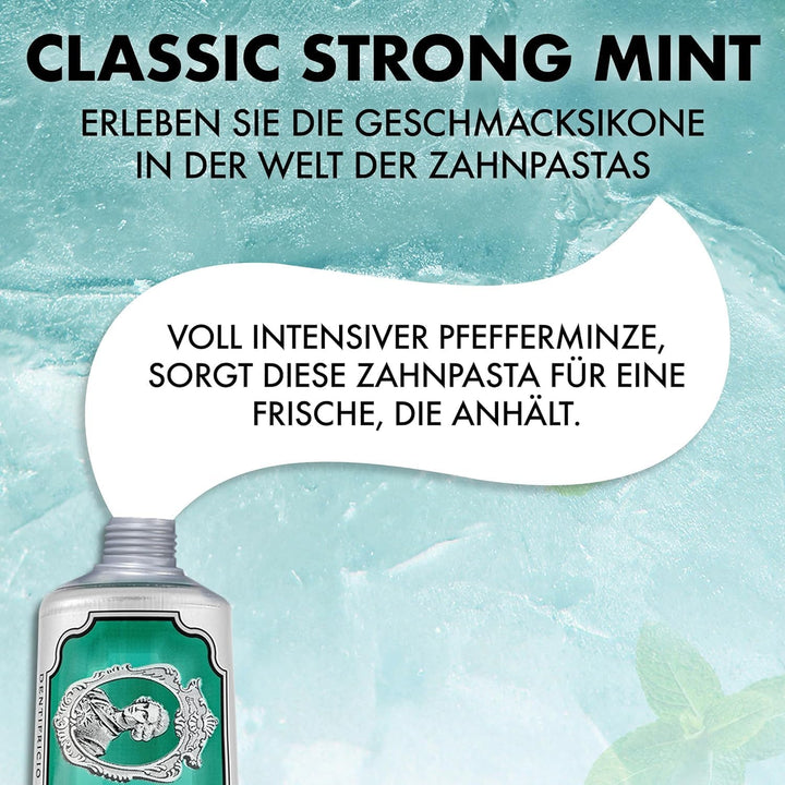 Marvis Classic Strong Mint Zahnpasta, 3 × 85 ml, Zahnpasta mit Geschmacks-Erlebnis-Garantie für bele