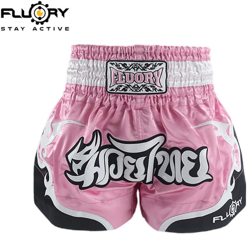FLUORY Muay Thai Fight Shorts, MMA Shorts Bekleidung Training Käfig Kampf Grappling Martial Arts Kic