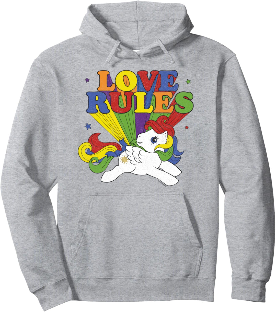 My Little Pony Rainbow Text My Love Rules Pullover Hoodie