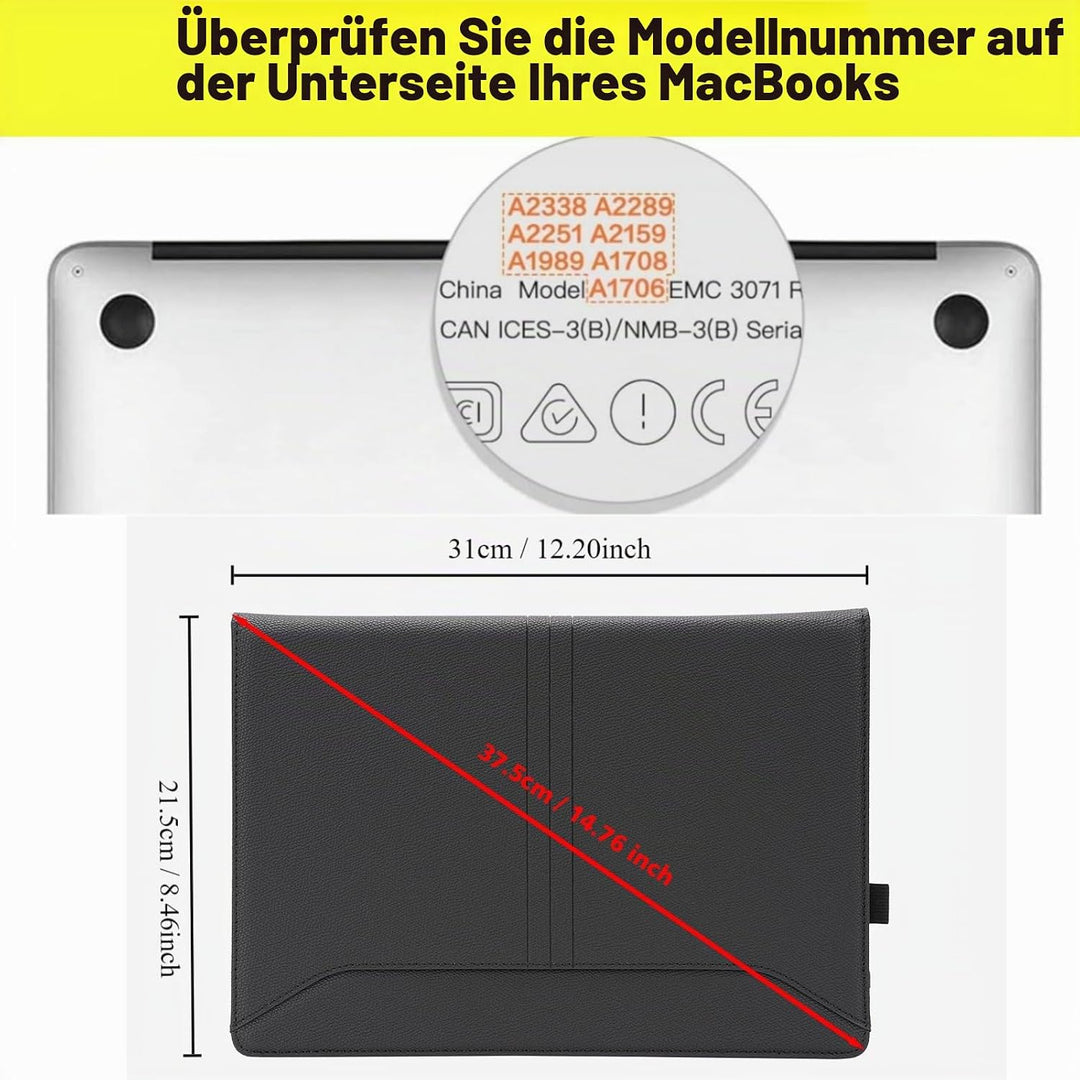 TYTX Kompatibel mit MacBook Pro 13 Hülle Zoll Leder Case 2016-2021 (A1989/A1706/A1708/A2159/A2289/A2