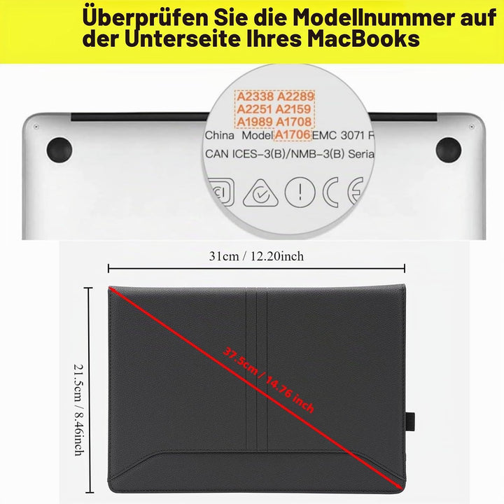 TYTX Kompatibel mit MacBook Pro 13 Hülle Zoll Leder Case 2016-2021 (A1989/A1706/A1708/A2159/A2289/A2
